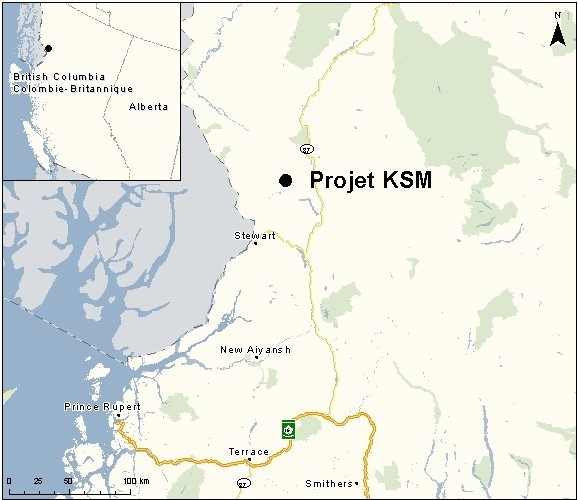 Carte indiquant l'emplacement du projet, tel que décrit dans le présent document.