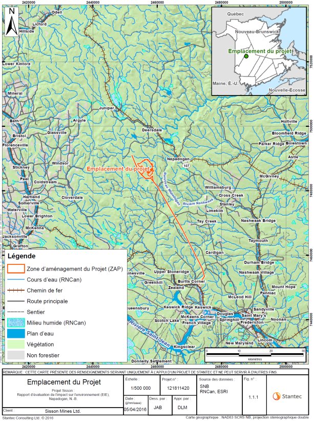 Figure 1.1&nbsp;: Localisation du projet Sisson