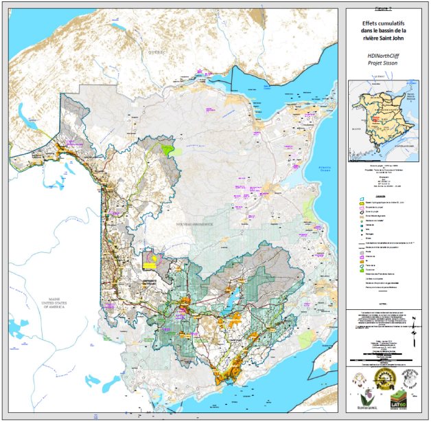 Figure 5.6&nbsp;: Effets cumulatifs dans le bassin de la rivière Saint-Jean