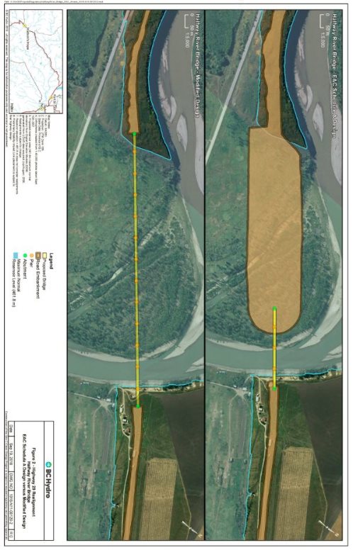 Figure 1. Conceptual Drawing of Halfway River Bridge Design Change