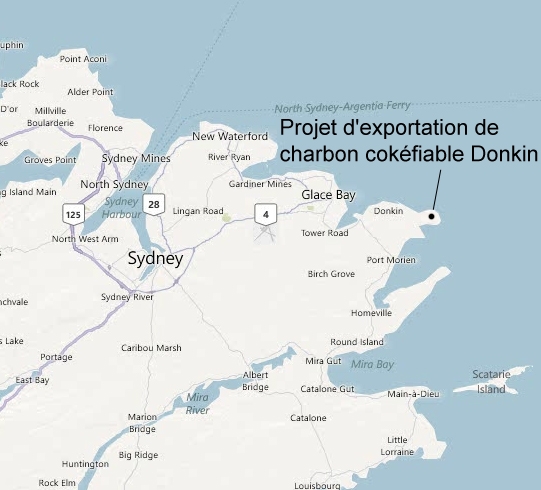 Carte indiquant l'emplacement du projet, tel que décrit dans le présent document.