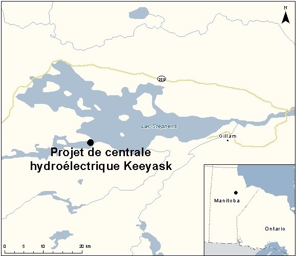 Carte indiquant l'emplacement du projet, tel que décrit dans le présent document.