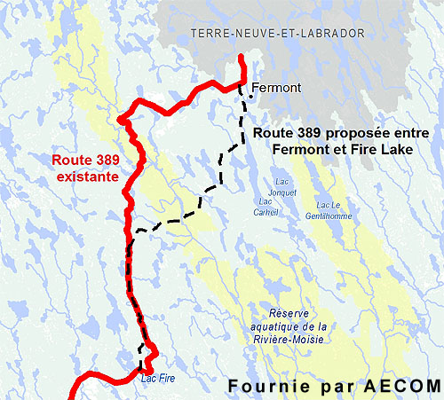 Carte indiquant l'emplacement du projet, tel que décrit dans le présent document.