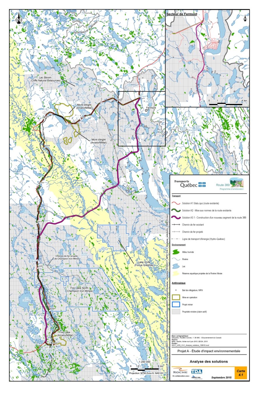 Figure 2: Solutions de rechange analysées par le promoteur