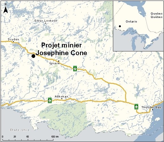 Carte indiquant l'emplacement du projet, tel que décrit dans le présent document.