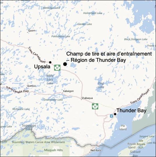 Carte indiquant l'emplacement du projet, tel que décrit dans le présent document.