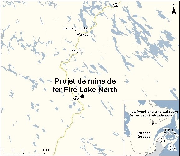 Carte indiquant l'emplacement du projet, tel que décrit dans le présent document.