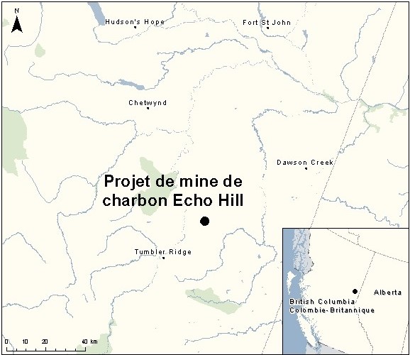 Carte indiquant l'emplacement du projet, tel que décrit dans le présent document.