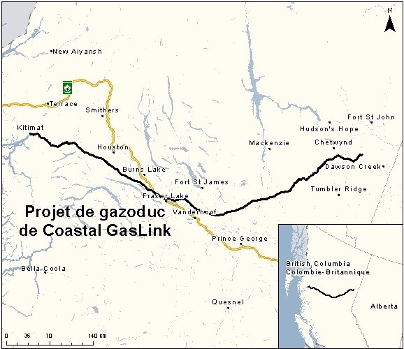 Carte indiquant l'emplacement du projet, tel que décrit dans le présent document.