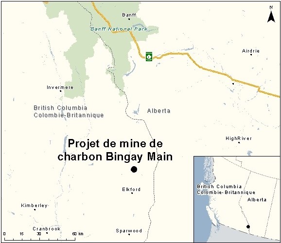 Carte indiquant l'emplacement du projet, tel que décrit dans le présent document.
