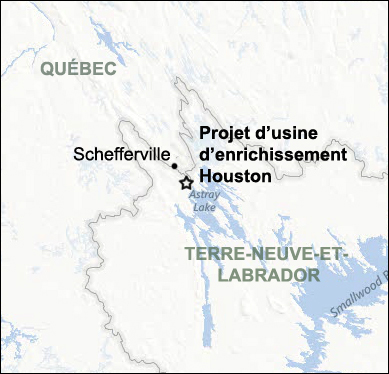 Carte indiquant l'emplacement du projet, tel que décrit dans le présent document.
