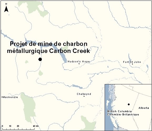 Carte indiquant l'emplacement du projet, tel que décrit dans le présent document.