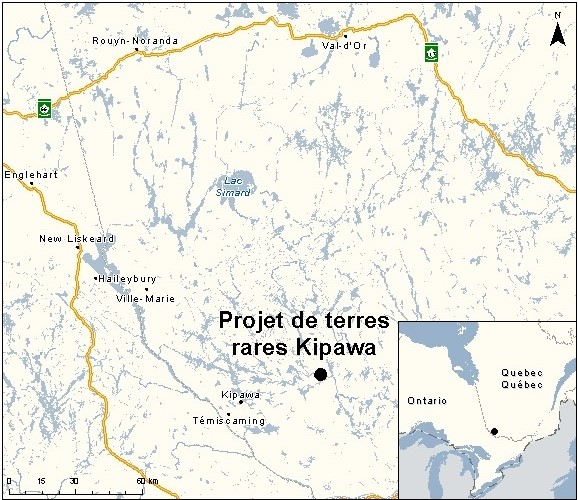 Carte indiquant l'emplacement du projet, tel que décrit dans le présent document.