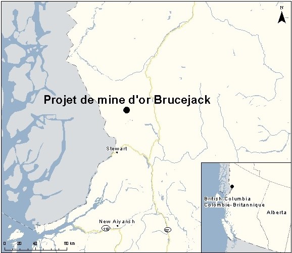Carte indiquant l'emplacement du projet, tel que décrit dans le présent document.