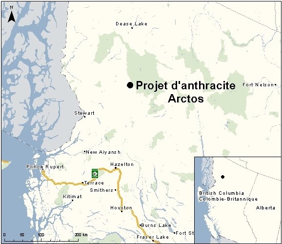 Carte indiquant l'emplacement du projet, tel que décrit dans le présent document.