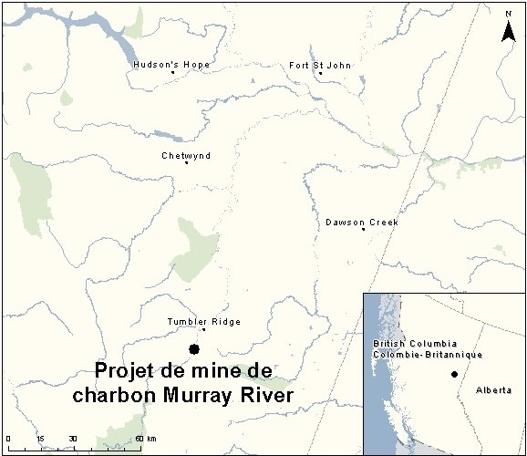 Carte indiquant l'emplacement du projet, tel que décrit dans le présent document.
