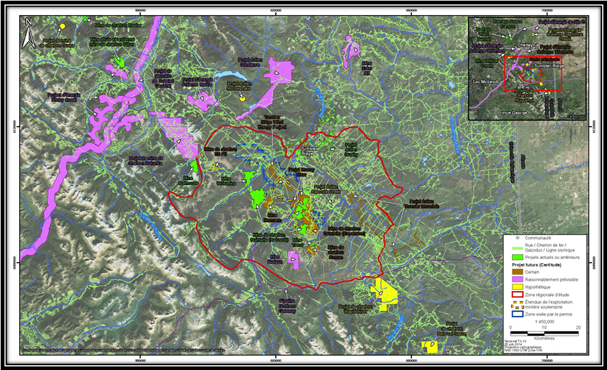 Figure 4 : Projets et activités passés, présents et prévisibles à proximité du projet