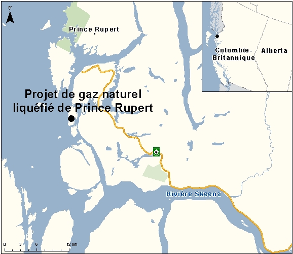 Carte indiquant l'emplacement du projet, tel que décrit dans le présent document.