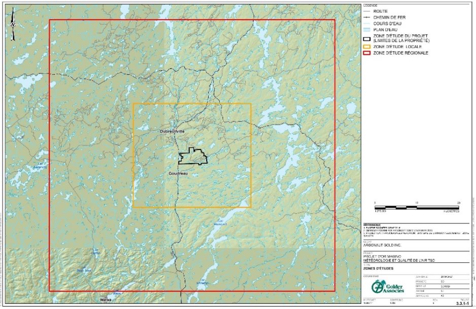 Figure 2: - Zones d'étude du projet, locale et régionale, composante atmosphérique