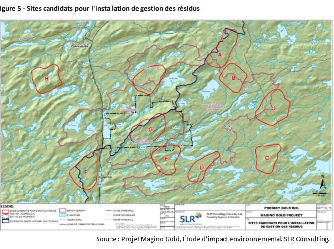Figure 5 - Sites candidats pour l'installation de gestion des résidus