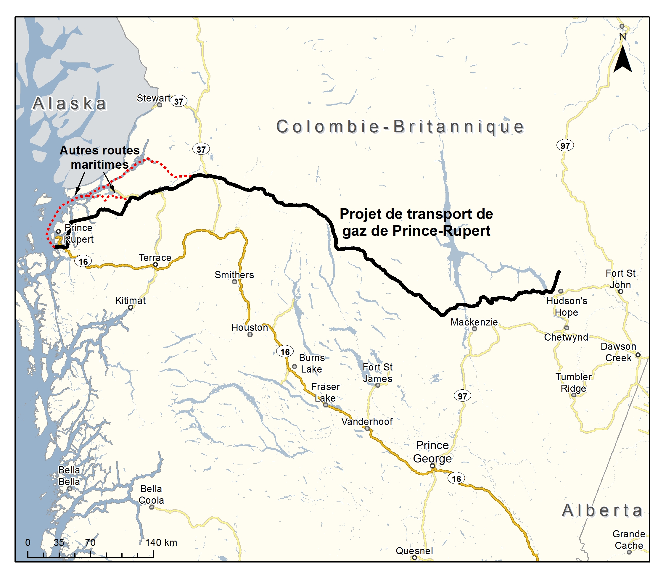 Carte indiquant l'emplacement du projet, tel que décrit dans le présent document.