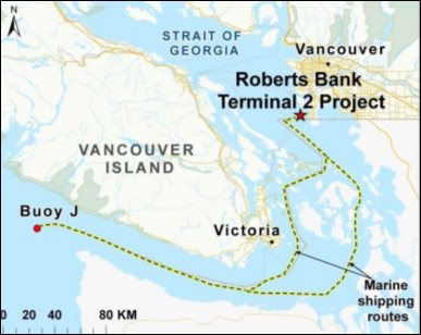 Figure 2: Marine Shipping Associated with the Roberts Bank Terminal 2 Project