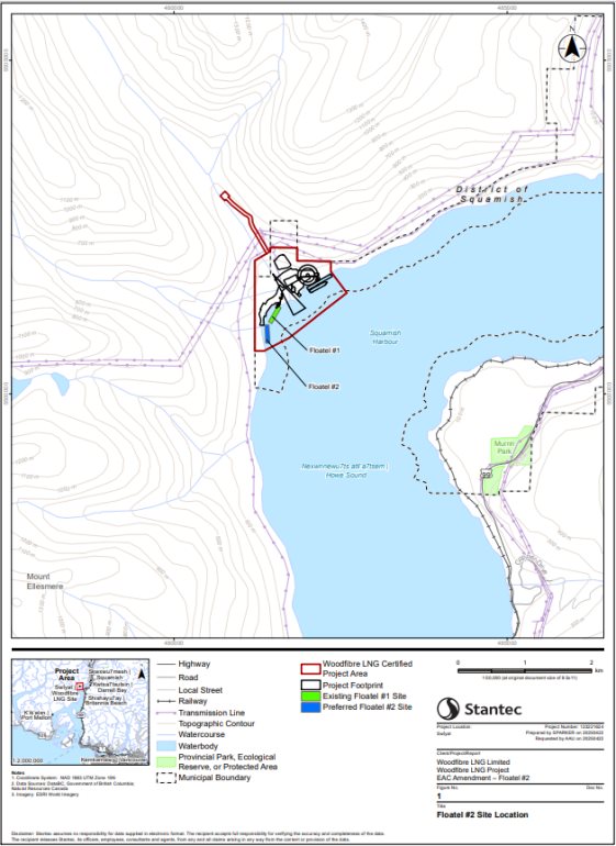 Figure 1: Floatel #2 site location (Woodfibre LNG, 2025)