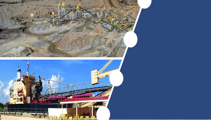 Titre&nbsp;: Image de couverture - Description&nbsp;: Une carrière d'agrégats typique et un navire transporteur d'agrégats typique 