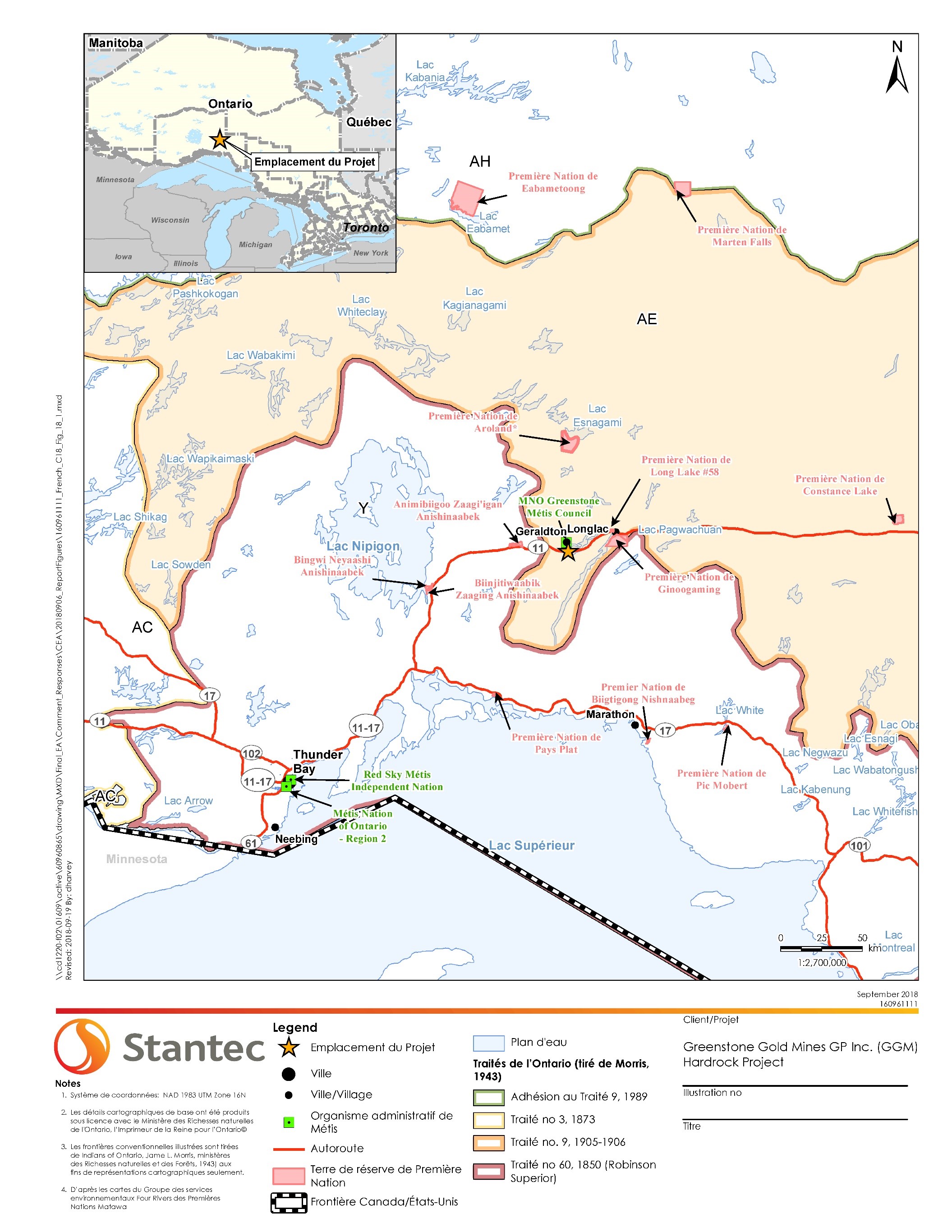 Figure 12 - Emplacement des collectivités autochtones