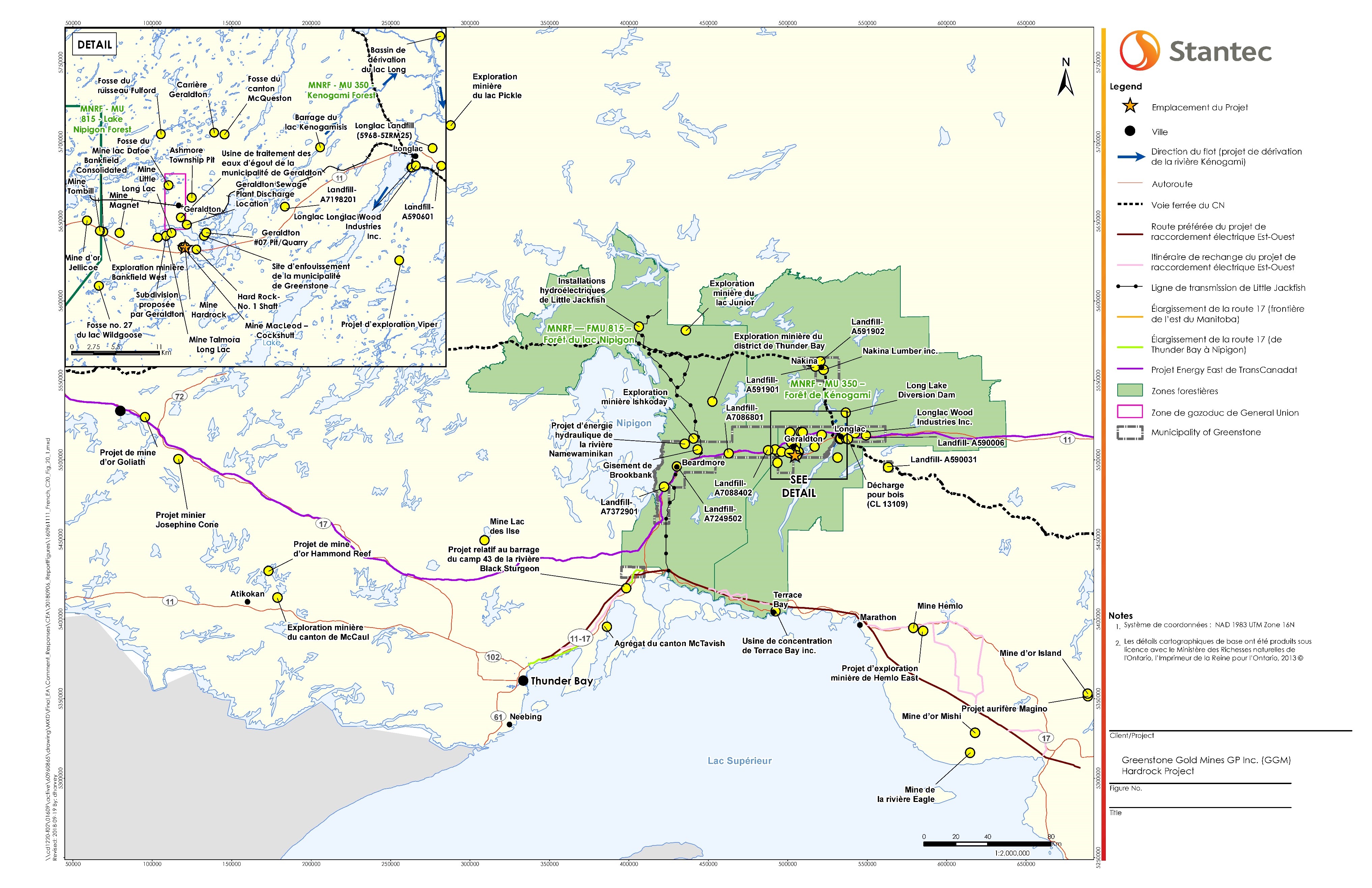 Figure 14 - Activités concrètes passées, présentes et futures situées près du projet
