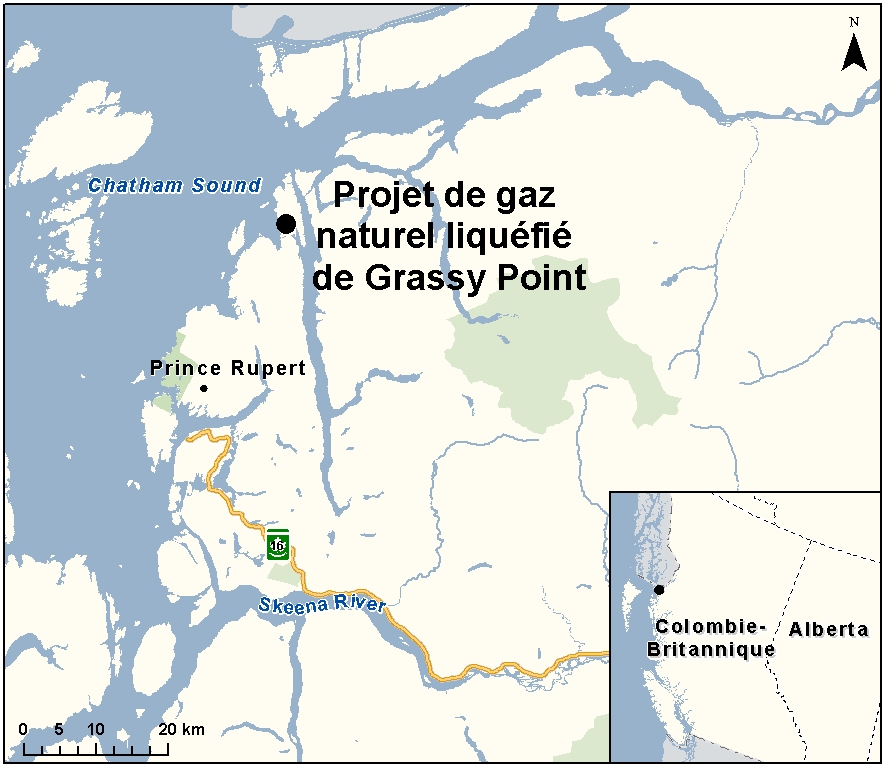 Carte indiquant l'emplacement du projet, tel que décrit dans le présent document.
