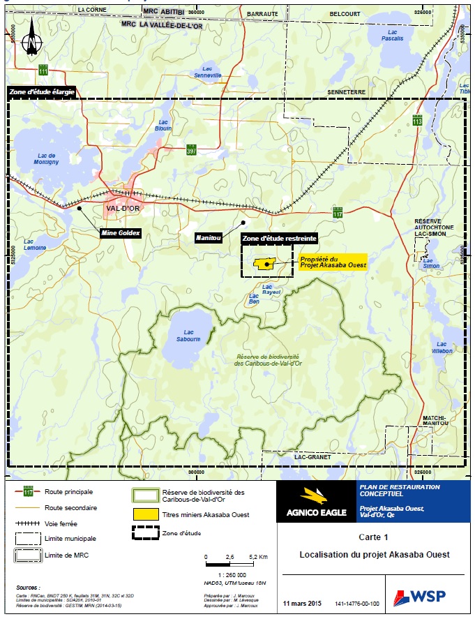 Figure 1 : Localisation du projet et zones d'étude