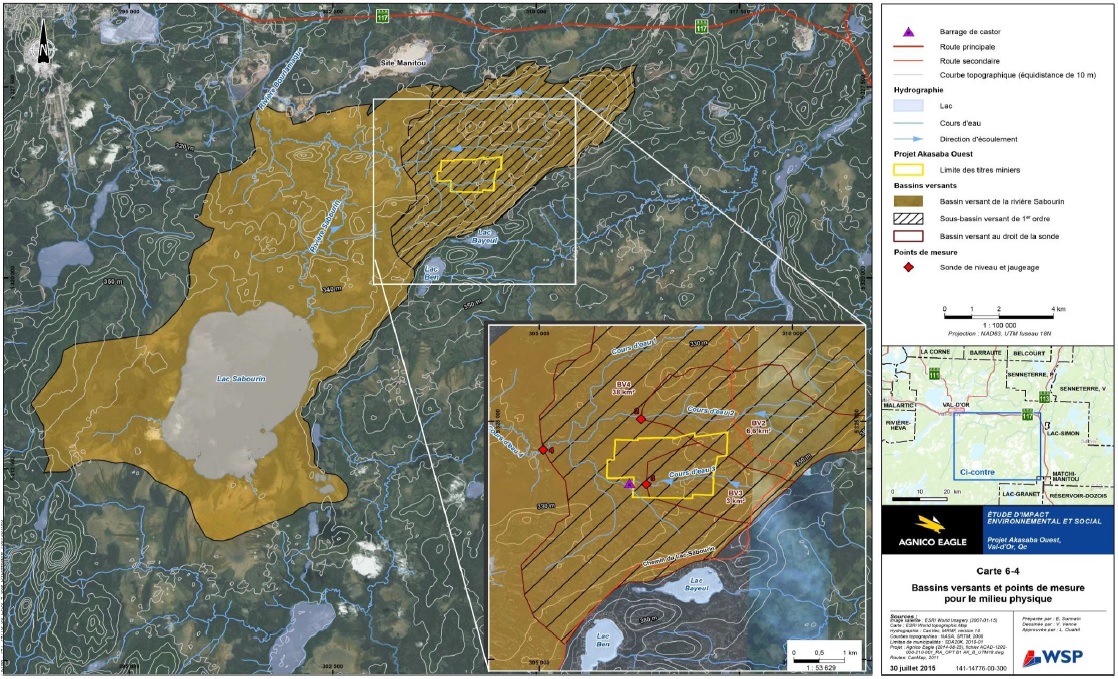 Figure 10 : Bassin versant et cours d'eau dans la zone d'étude restreinte
