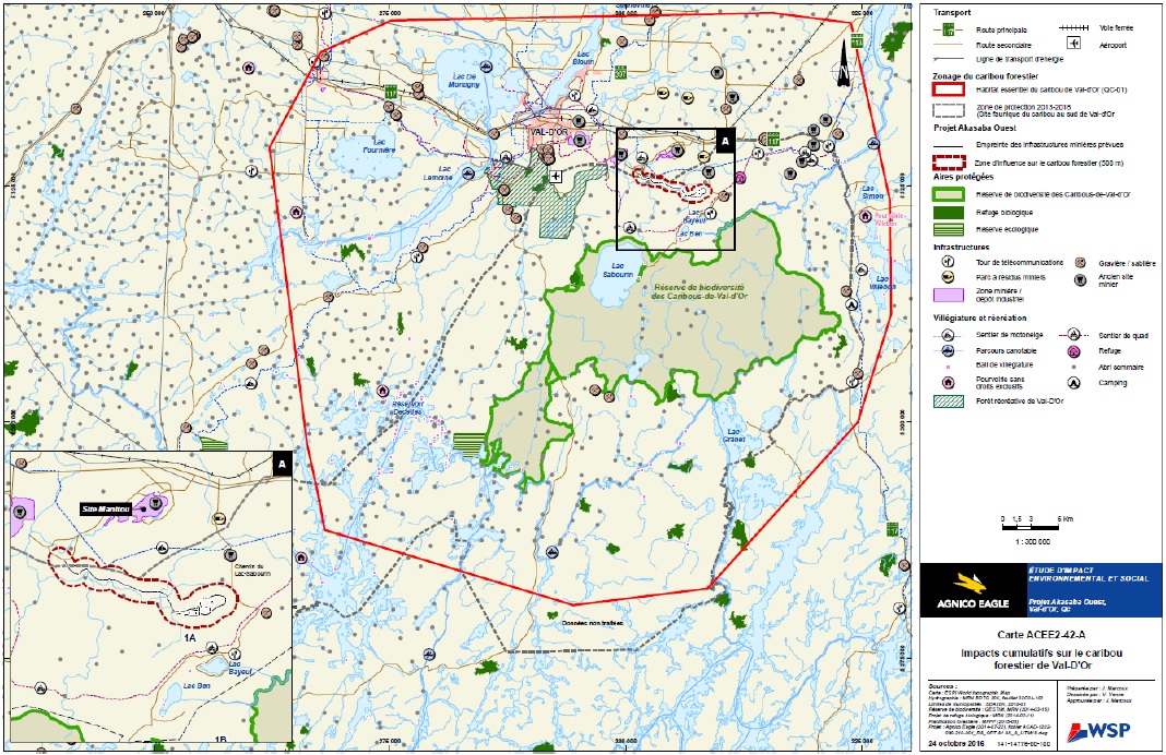 Figure 12 : Aire de répartition caribou QC1