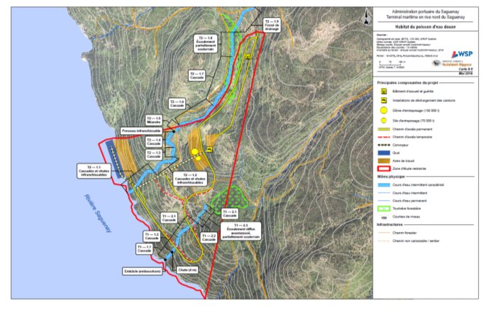 Figure 10: Habitat du poisson d'eau douce dans la zone d'étude restreinte.