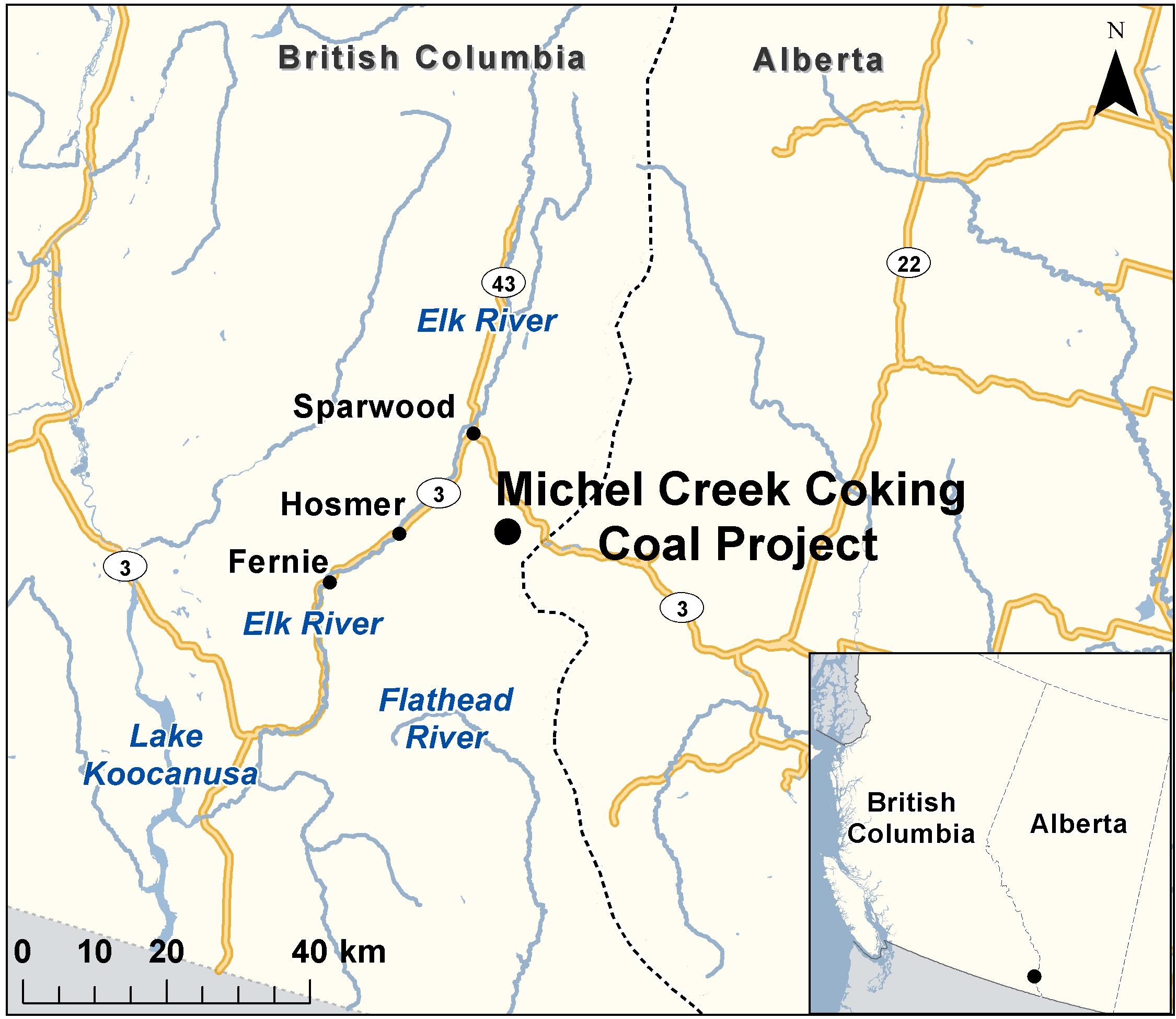 Map depicting the location of the project, as described in the current document.
