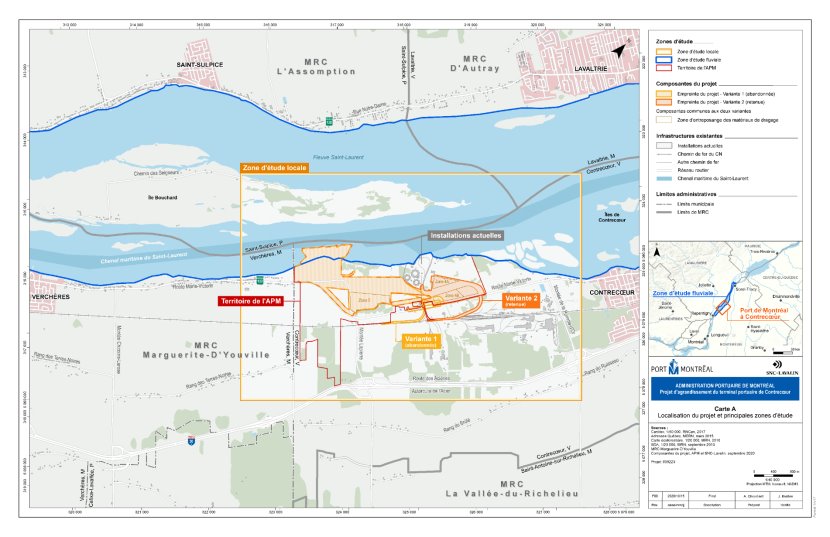 Figure 1 : Localisation du projet et principales zones d'étude