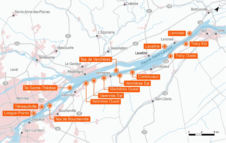 Figure 5 : Sites potentiels d'expansion des activités de l'Administration portuaire de Montréal