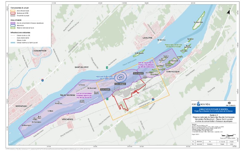 Figure 10 : Habitats protégés adjacents au projet