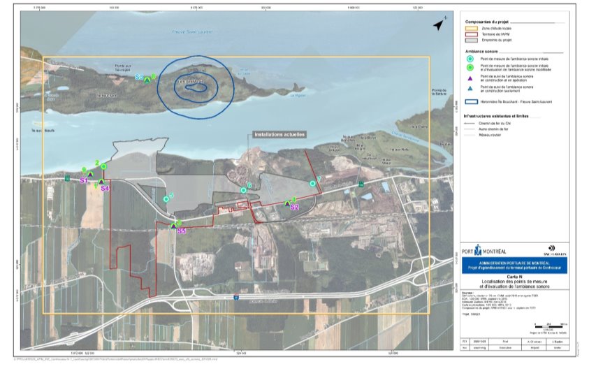 Figure 13 : Localisation des points de mesures de l'ambiance sonore