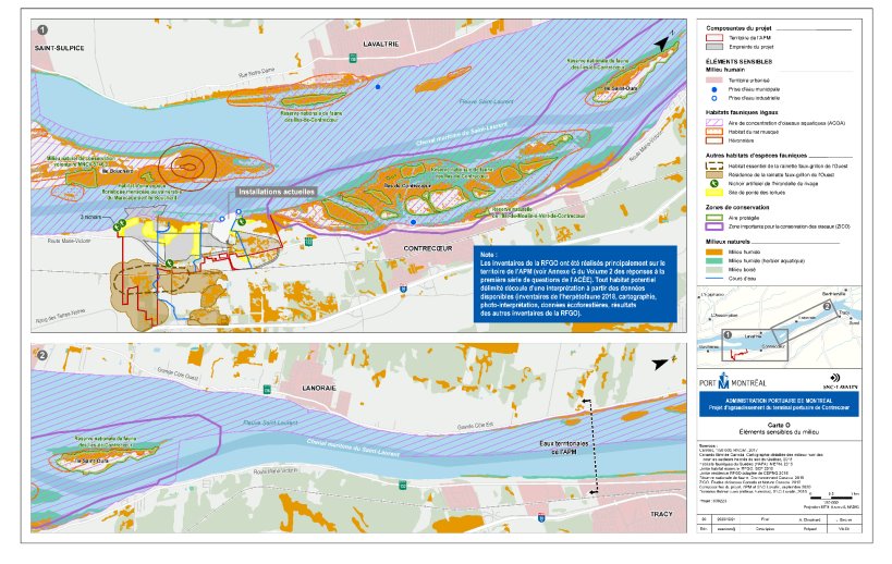 Figure 16 : Éléments sensibles du milieu dans le secteur du projet