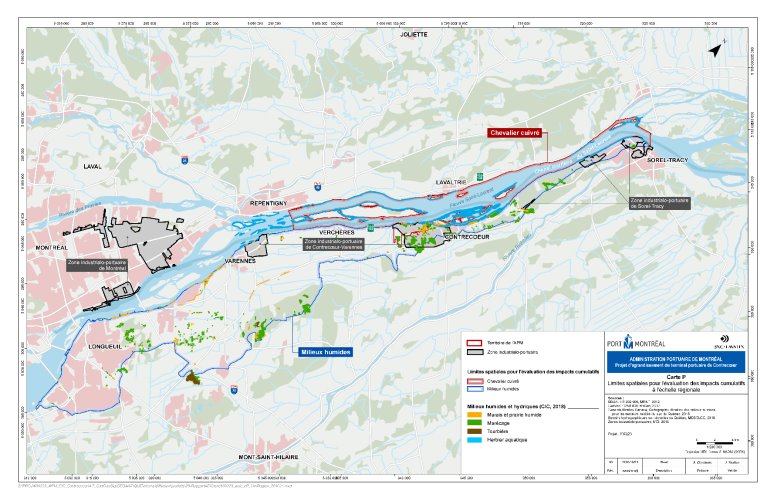 Figure 17 : Limites spatiales pour l'évaluation des effets cumulatifs sur les milieux humides et le chevalier cuivré