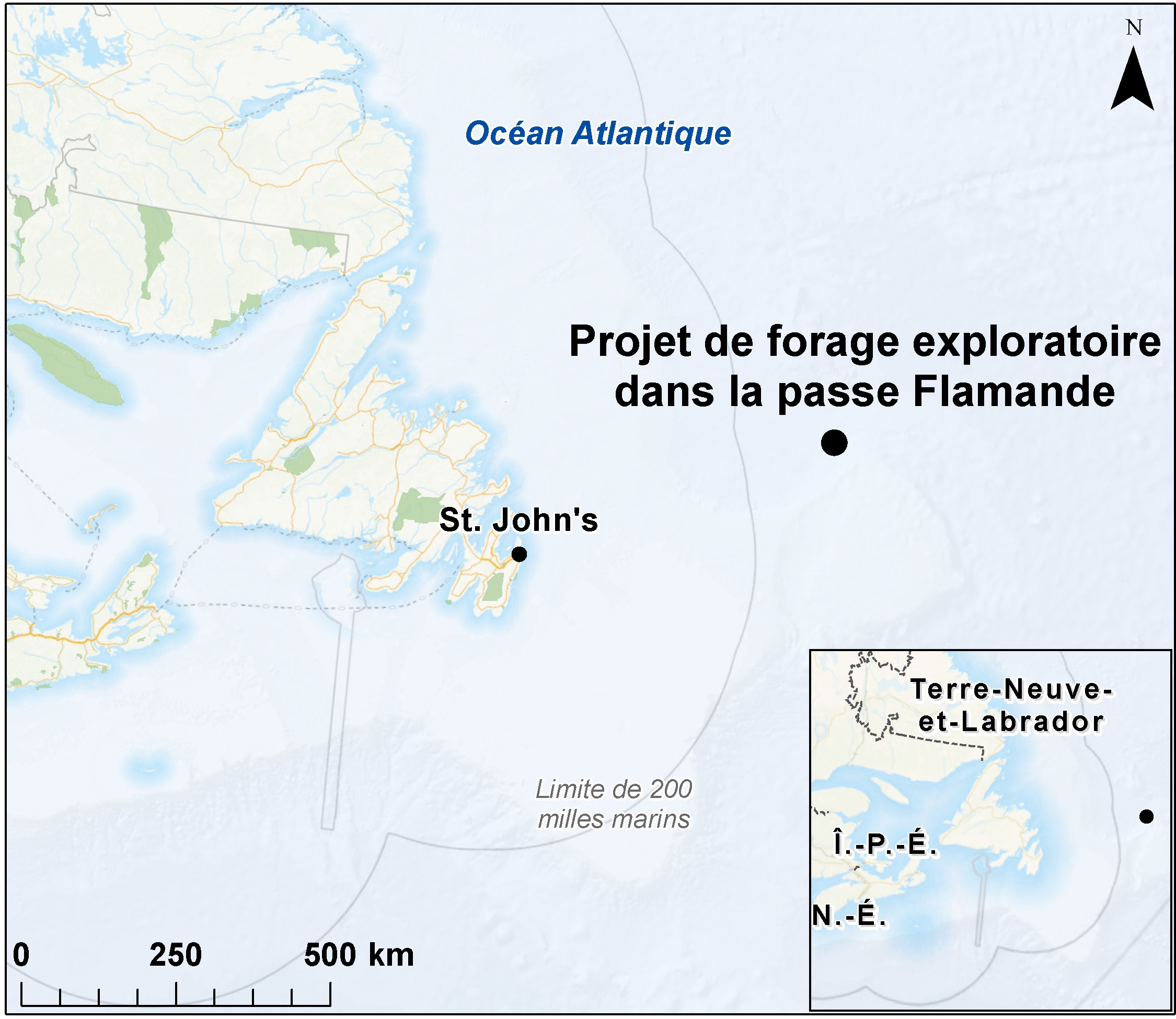 Carte indiquant l'emplacement du projet, tel que décrit dans le présent document.