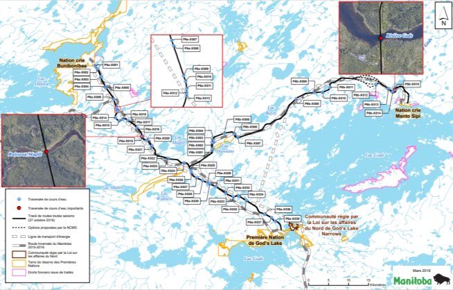 Figure 4 : Emplacement des traversées de cours d'eau