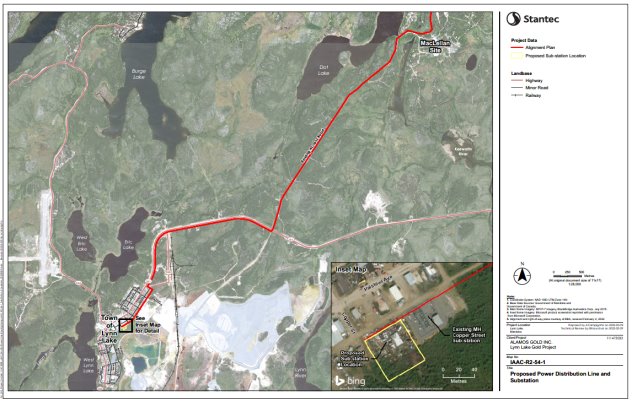 Figure 4 Ligne et poste de transport d'électricité du site MacLellan