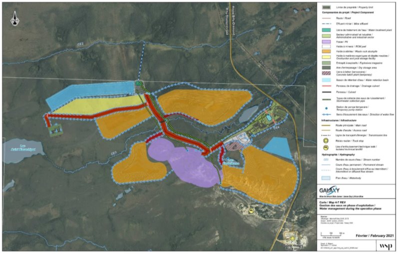 Figure 7 : Gestion des eaux de surface au site minier durant l'étape d'exploitation