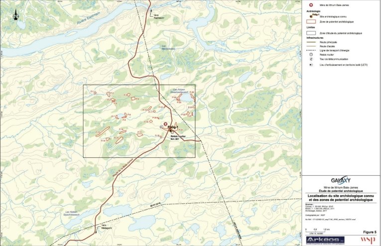 Figure 15 : Localisation du site archéologique connu et des zones de potentiel archéologique