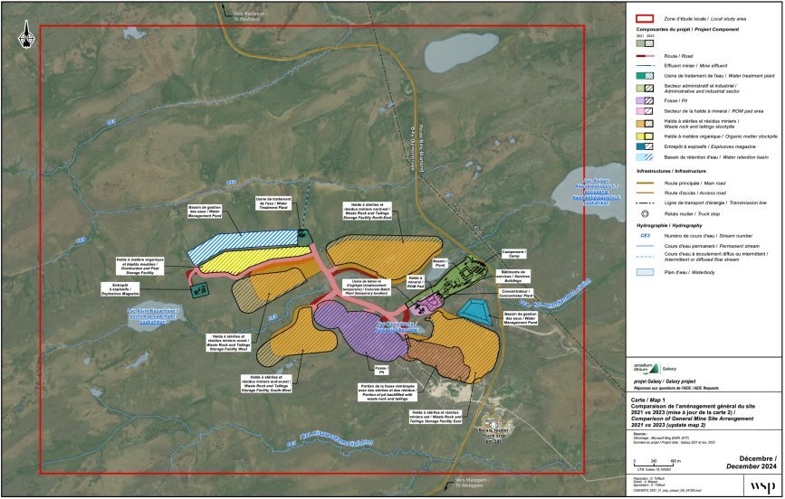 Figure 1. Carte des modifications proposées au projet.