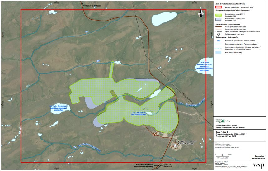 Figure 2. Empreinte proposée du projet modifié versus l'empreinte du projet 2021.