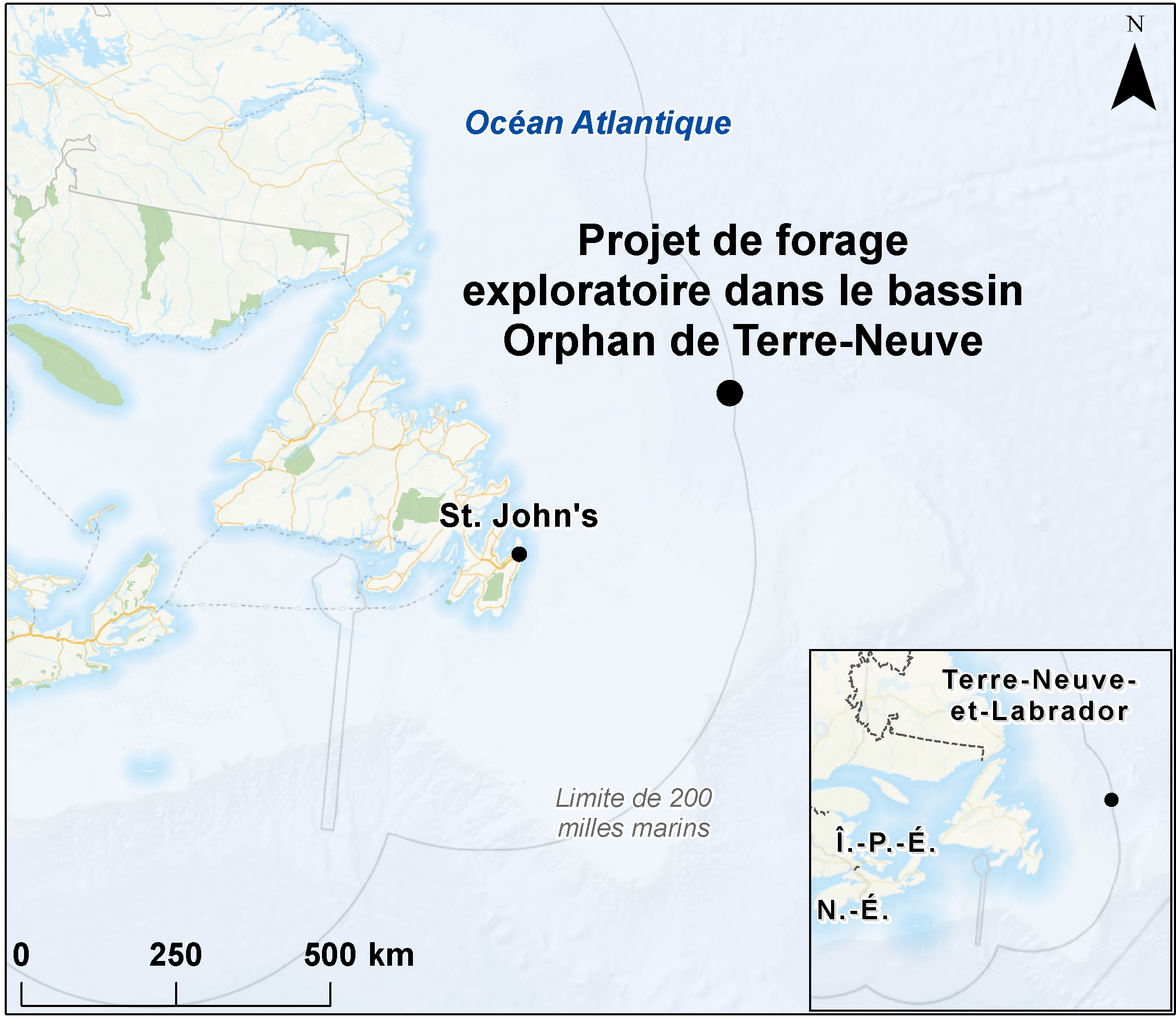 Carte indiquant l'emplacement du projet, tel que décrit dans le présent document.